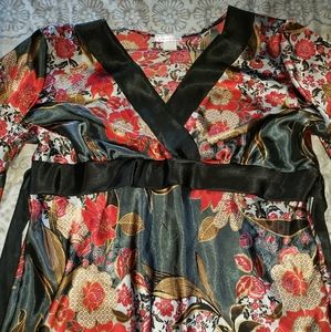 Kimono style blouse, floral pattern 2XL